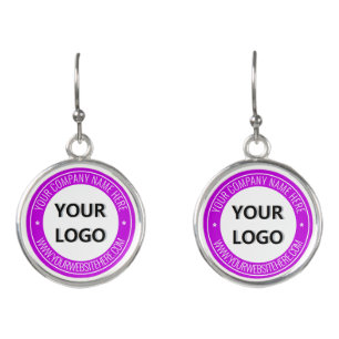 Your Company Logo Text Business Earrings Template