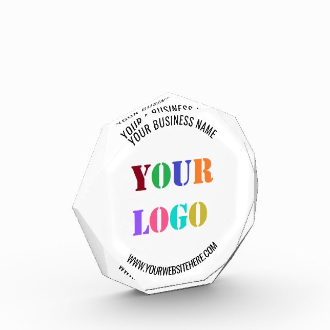 Your Company Logo Text Business Gift Acrylic Award (Left)