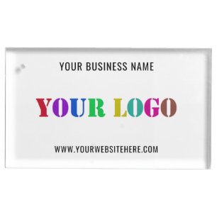 Your Company Logo Text Business Place Card Holder