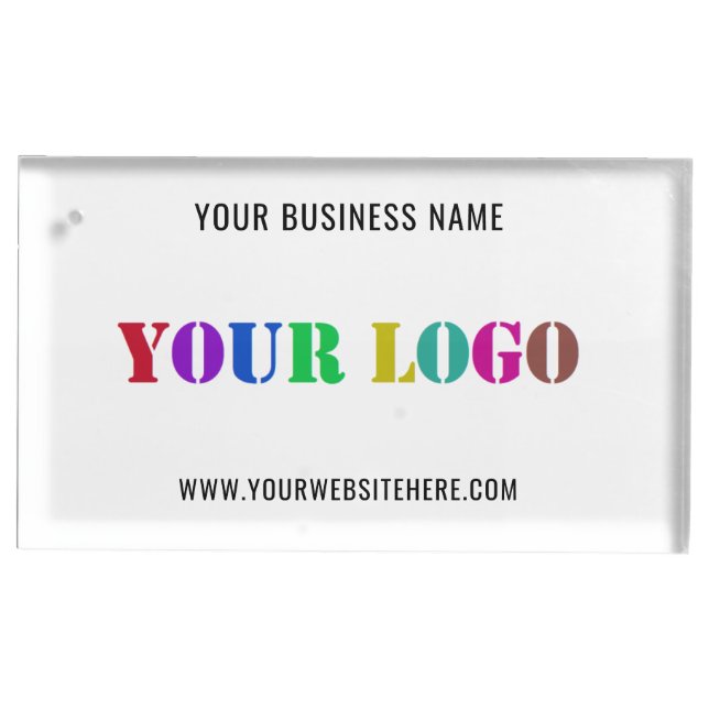 Your Company Logo Text Business Place Card Holder (Front)