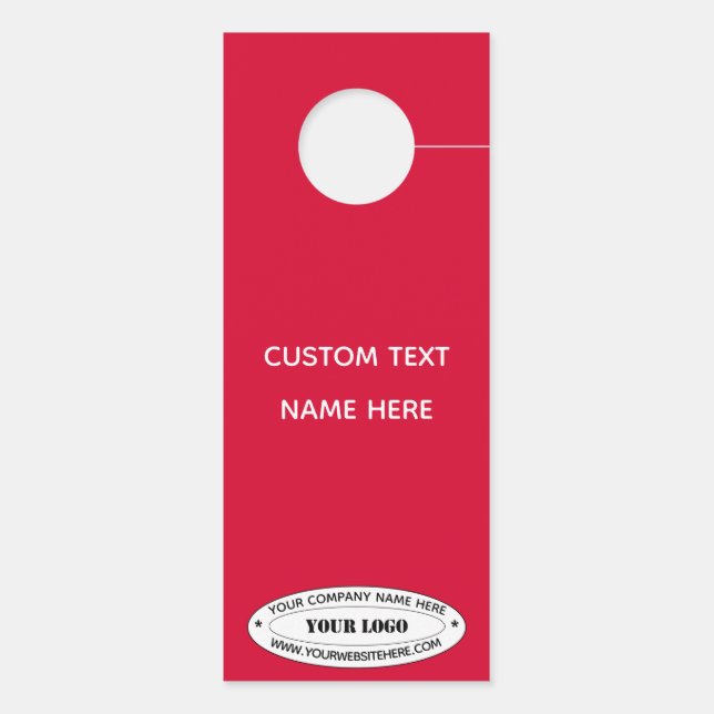 Your Company Logo Text Door Hanger Template (Back)
