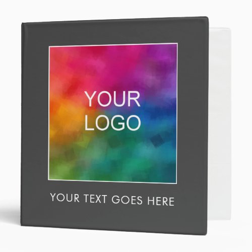 Your Company Logo Text Here Template Dark Grey 3 Ring Binder