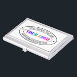 Your Company Logo Text Name Business Car Case<br><div class="desc">Custom Colors and Fonts - Personalized Business Card Cases with Your Company Logo Name Website or Custom Text Promotional Business Gift - Add Your Logo - Image or QR Code - Photo / Name - Company / Website / Information / More - Resize and move or remove and add elements...</div>