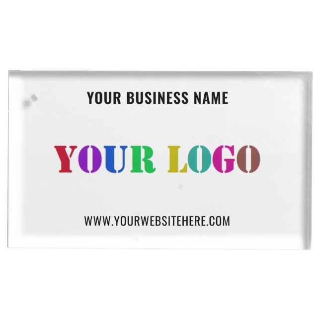 Your Company Logo Text Place Card Holder Template (Front)