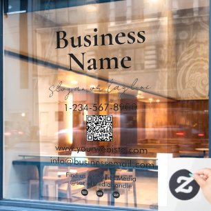 Your Company Name Storefront QR Code Contact Info Window Cling