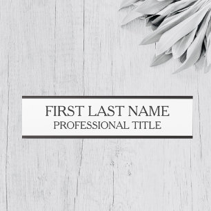 Your Company Office Door Sign Black and White