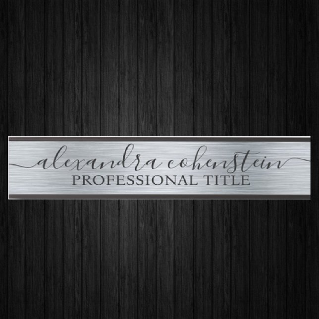 Your Company Office Door Sign Faux Silver (Creator Uploaded)