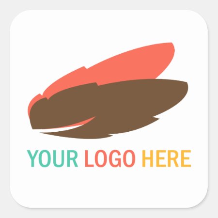 Your Company Or Business Logo Square Promotional Square Sticker
