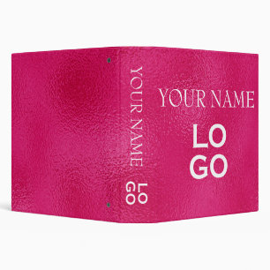 Your Company or Business Name & Logo Hot Pink 3 Ring Binder