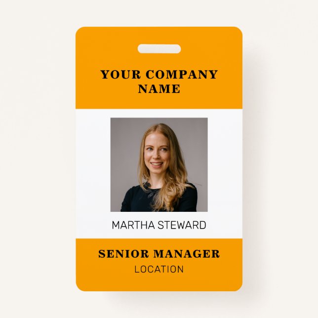 Your Company Photo id ID Badge (Front)