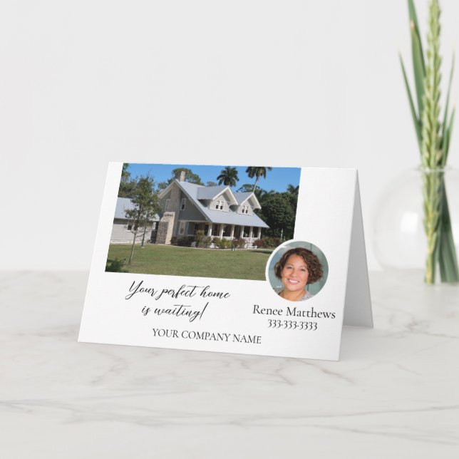 Your Company Professional Photo Business Note Card (Front)