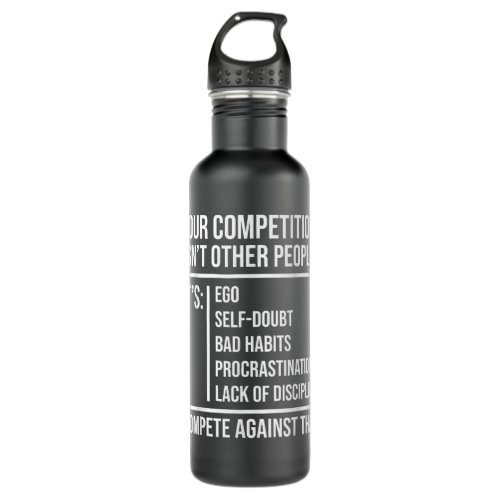 Your Competition Success Hustle and Gym Motivation Stainless Steel Water Bottle