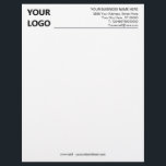 Your Comppany Info Business Letterhead Template<br><div class="desc">Custom Colors and Fonts - Design Your Own Simple Business Letterhead with Logo - Add Your Logo - Image - Photo or QR Code / Name - Company / Contact Information / More - Choose / add your favorite elements / background text colors / fonts / size ! ( Select...</div>