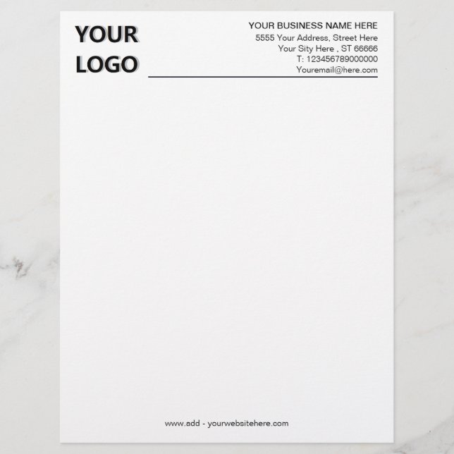 Your Comppany Info Business Letterhead Template (Front)