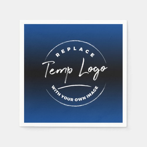 Your Corporate Logo or Image Blue  Black Ombre Napkins