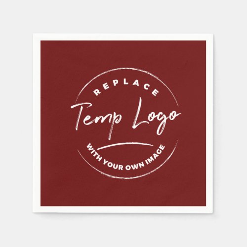 Your Corporate Logo or Image Deep Red Napkins