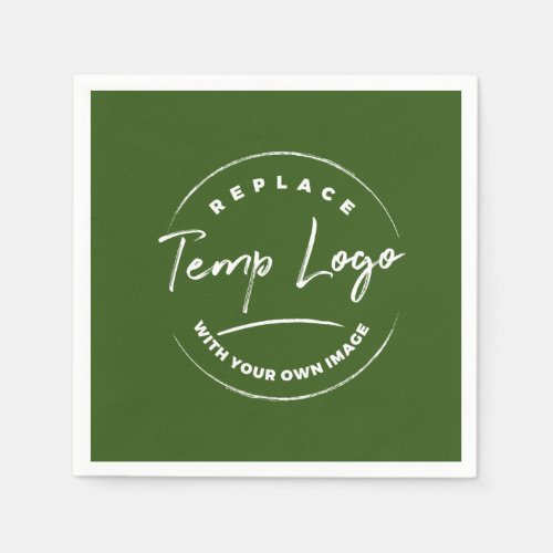 Your Corporate Logo or Image Forest Green Napkins