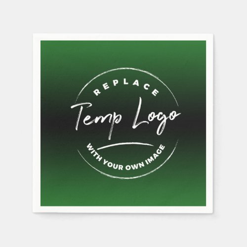 Your Corporate Logo or Image Green Black Ombre Napkins