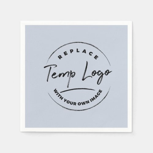 Your Corporate Logo or Image Light Dusty Blue Napkins