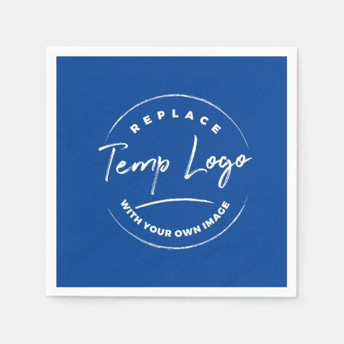 Your Corporate Logo or Image on Bright Blue Napkins