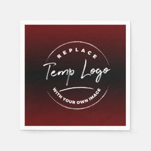 Your Corporate Logo or Image Red Black Ombre Napkins