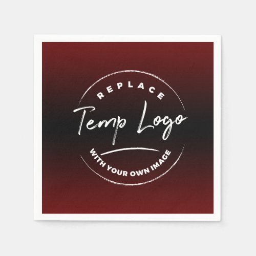 Your Corporate Logo or Image Red Black Ombre Napkins