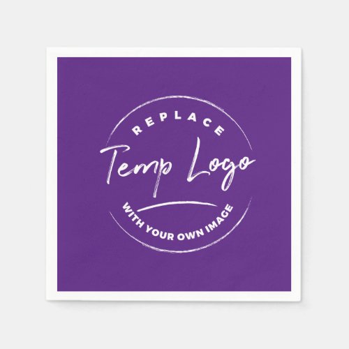 Your Corporate Logo or Image Royal Purple Napkins