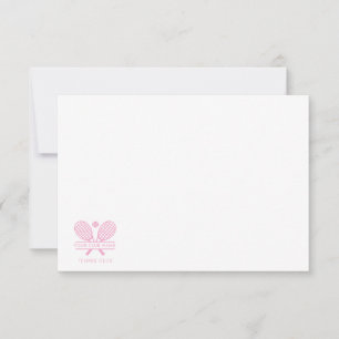 Your Country Club Name Tennis Coach Pink Motif Thank You Card