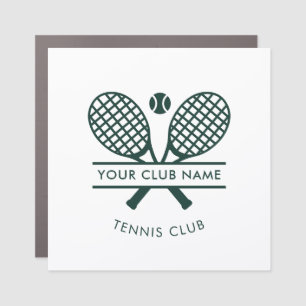 Your Country Club Name Tennis Motif Green Custom Car Magnet