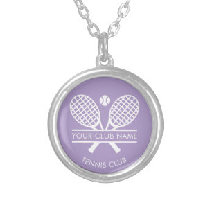 Your Country Club Name Tennis Swag Custom Silver Plated Necklace
