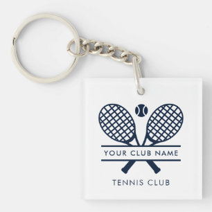 Your Country Club Name Tennis Team Any Color Keychain