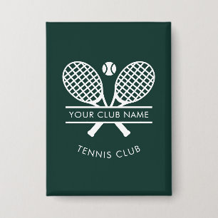 Your Country Club Name Tennis Team Green Custom Button