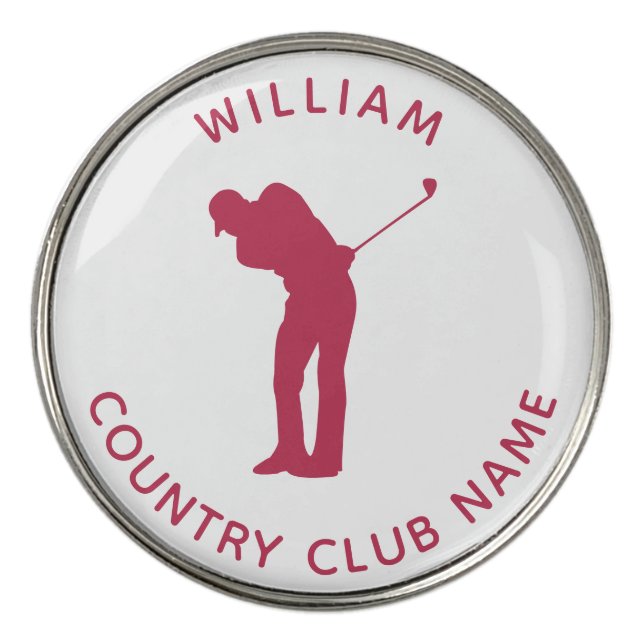 Your Country Club Team Players Custom Golf Ball Marker (Front)