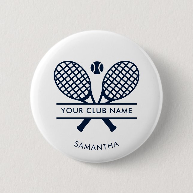 Your Country Club Tennis Player Name Custom Button (Front)