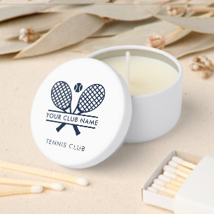 Your Country Club Tennis Team Navy Blue Custom Mini Candle Favors