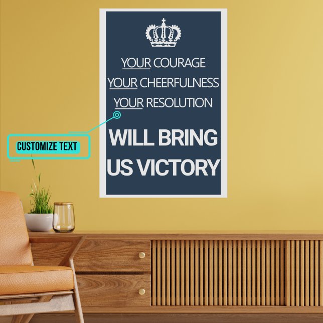 Your Courage Your Cheerfulness Vintage British Poster (All these years later these vintage posters still inspire in our modern times. )