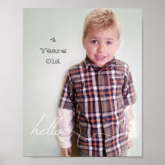 Your Custom 8" x 10" Cute Hello and Year Poster