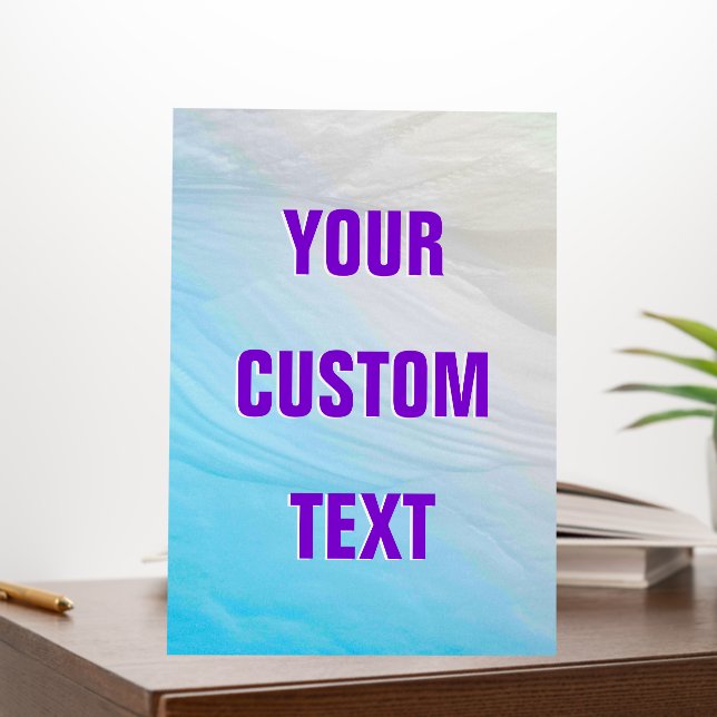 Your Custom Bold Text, Purple, Ombre Blue Grey Foam Board (In Situ (Office))