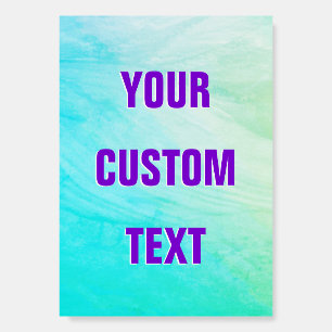 Your Custom Bold Text, Purple, Ombre Teal White Foam Board