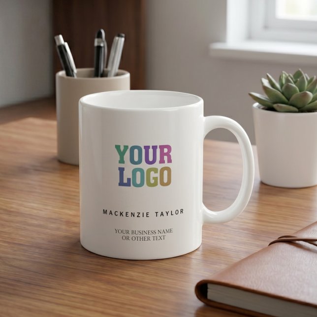 Your Custom Business Company Logo Personalized Coffee Mug (Your Custom Business Company Logo Personalized Coffee Mug by Ricaso. Add logo and text, promotional)
