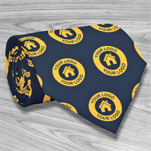 Your Custom Business Logo Blue Promotional Neck Tie
