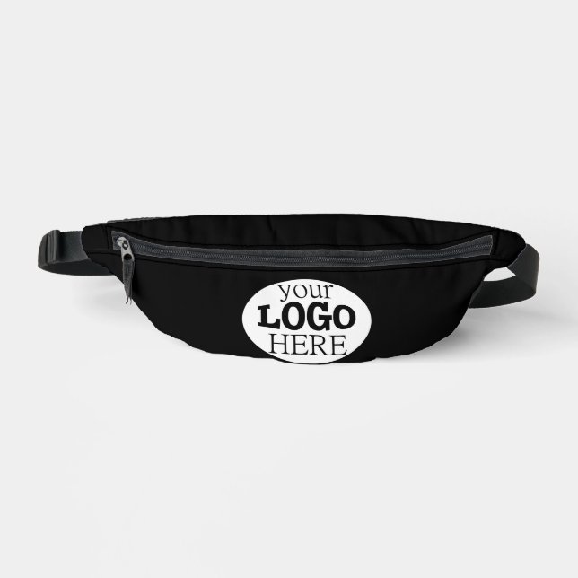 Your Custom Business Logo on Black Fanny Pack (Front)
