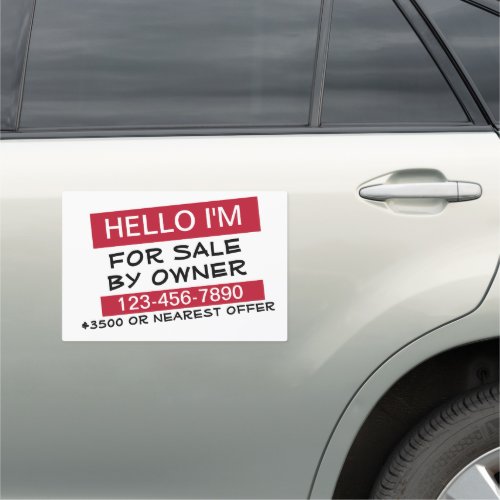 Your Custom Car For Sale Advertisement Car Magnet