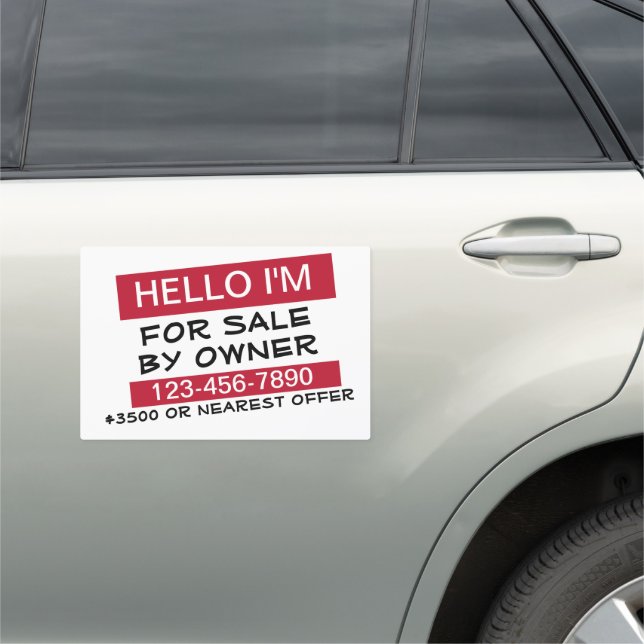 Your Custom Car For Sale Advertisement Car Magnet (In Situ)