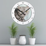 Your Custom Cat Photo Cute Pet Owner Wall Round Clock<br><div class="desc">Personalize with your own cat's photograph on this custom pet wall clock and customize with their name at the bottom. A beautiful personalized gift for a kitten owner to immortalize their love for their cute kitty. Bordered in white with black numbers.</div>