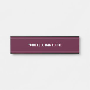 Your Custom Color and Font Name Door Sign Template