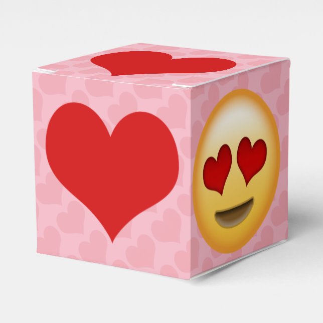 Your custom color, Emoji Love Gift Favor Boxes (Front Side)