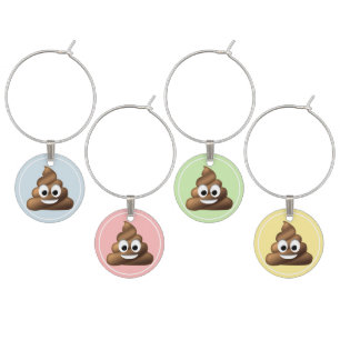 Your custom color, Poop Emoji Wine Charm