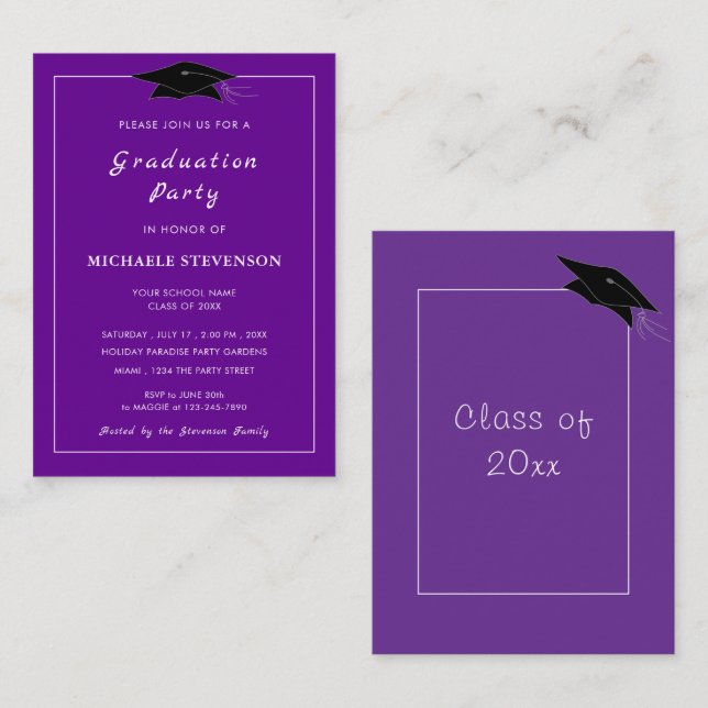 Your Custom Colors Graduation Invitations Example (Front/Back)