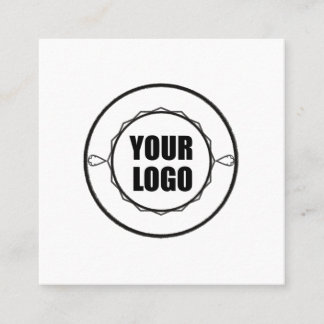 your custom company logo, professional, white square business card